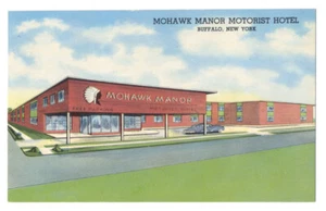 BUFFALO NY - Mohawk Manor MOTORIST HOTEL 1954 ROADSIDE Photochrome Postkarte - Bild 1 von 2