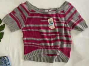 NWT  XL Girls Knit top Oh Mg  Short Sleeve Sweater Macy's - Picture 1 of 4