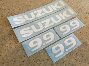 Suzuki Vintage 9.9 HP Outboard Motor Decals White + FREE Shipping! - Picture 1 of 1