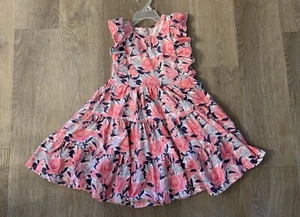 (NWOT) Pete & Lucy Girl’s Size 5 Gorgeous Pink Floral Sleeveless Flirty Dress - Picture 1 of 7