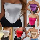 Stylish Vacation Daily Corset Strapless Top Solid Color Womens Elegant