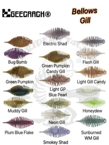 Geecrack Bellows Gill JDM Soft Plastic Baits SAF Material - Choose Size / Color