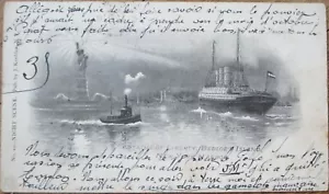 Tarjeta postal privada de la ciudad de Nueva York, NY 1902, Estatua de la Libertad Francia - Imagen 1 de 1