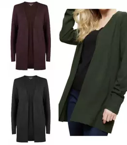 New Ladies Longline Edge to Edge Cardigan Ex Dorothy Perkins Grape, Black, Green - Picture 1 of 15