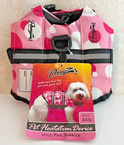Pawz Pet Floatation Device-Dog Life Jacket Pink Bubbles, Size XXS NEW w/Tag - Picture 1 of 3