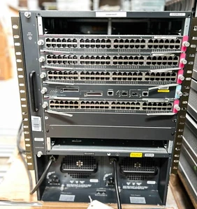 Cisco Catalyst WS-C6509-E 9-slot Chassis 15RU & 4x WS-X6748-GE-TX + WS-SUP720-3B - Bild 1 von 6