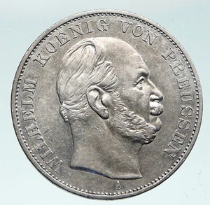 1871 GERMANY GERMAN STATES PRUSSIA WILHELM I Defeated France Silver Coin i91481 - Picture 1 of 3