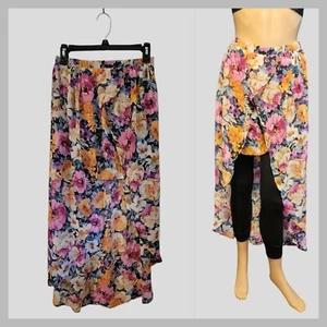 Forever 21 Juniors Skirt Hi Low Chiffon Sheer Floral size Small - Picture 1 of 9