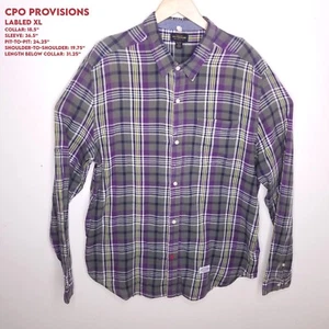 CPO Provisions Herren XL olivweiß lila kariert Flanell Shirt braun weich Baumwolle - Bild 1 von 18