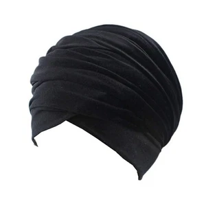 Qhome Luxury Pleated Velvet Turban Hijab Head Wrap Extra Long Tube Indian Hea... - Picture 1 of 7