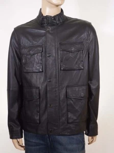 Michael Kors Men Black Sheep Leather Biker Motorcycle Vest Jacket Coat XL $1295 - Picture 1 of 10