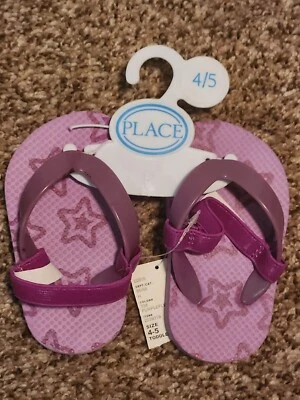 Детское место ребенка ясельного возраста девочек шлепанцы сандалии фиолетовый звезды размер 4/5 новый с Ярлыками - Изображение 1 из 4