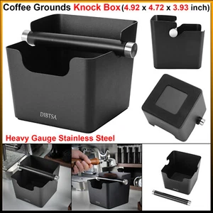 Coffee Grounds Knock Box Bucket Non-Slip Base Rubber Bar Espresso Pucks Dump Bin - Picture 1 of 20