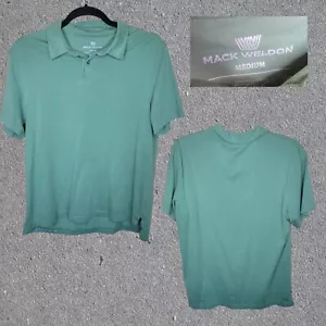 Mack Weldon Polo Shirt Mens Medium Green Short Sleeve 100% Pima Cotton Casual - Picture 1 of 6
