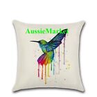 1 x cushion cover pillow case rainbow colour colourful bird sofa lounge bedroom