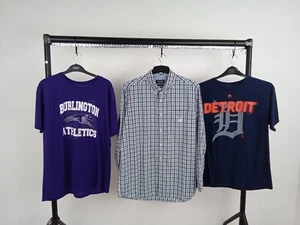 CHAPS Vintage Men's Check Shirt Size L Blue with 2x T-Shirt Bundle Used F2 - Picture 1 of 6