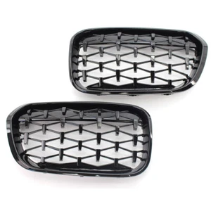 For BMW F20 F21 LCI 15-17 16 Front Grille Gloss Black Diamond Latest Style Grill - Picture 1 of 8