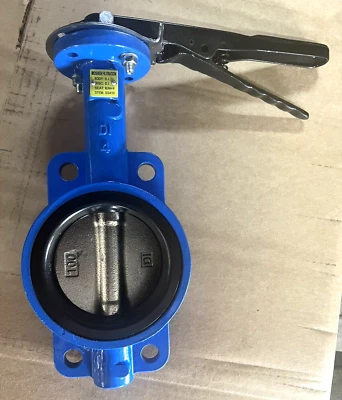 CNC DIMENSIONS 4" China Blue Butterfly Valve Ductile Iron Disc, Buna, Wafer, Generic Std ANSI