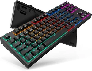 Teclado mecánico con cable para juegos TECURS 5 teclas macro 87 teclas compacto - Imagen 1 de 10