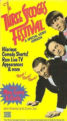 THE THREE STOOGES FESTIVAL - VHS TAPE - COMEDY SHORTS - MOVIE CLIPS - TV GUESTS - Image 1 of 2