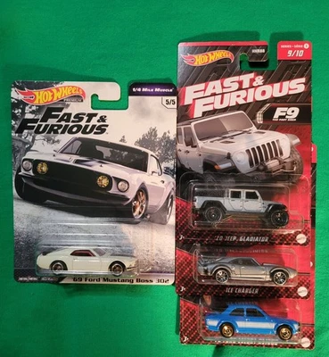 Lot Of 4 Hot Wheels Fast & Furious Cars Mustang, Gladiator, Escort, Charger  - Image 1 of 4