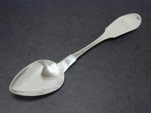 C.B. & Co American Coin Silver 9" Serving Tablespoon ca1800's Antique Fiddle 900 - Picture 1 of 6