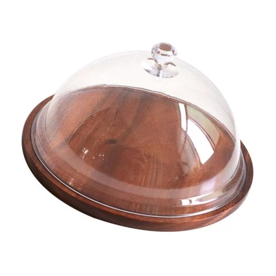  Kuchen-Holz-Behälter mit klarem Acryldeckel-rundem - Bild 1 von 4