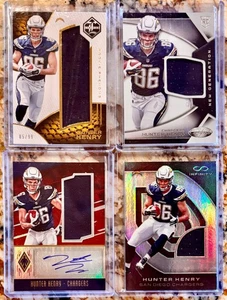 L-O-T OF 4 Hunter Henry Game Used Jersey Patch Autograph Rookie Chargers Relics! - Picture 1 of 2