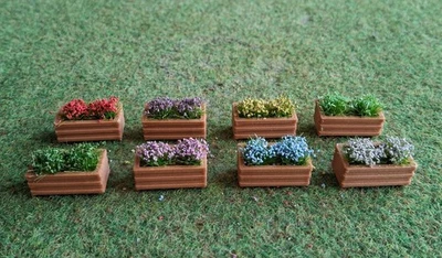 Howard Scenic Supplies - 'NEW' Rectangular Planters (8) for 00/HO Model Rail