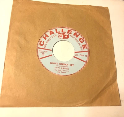 Dave Burgess 7" 45 Record Whos Gonna Cry / I'm Available  rockabilly - Image 1 of 4