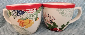 Set of Two Pioneer Woman Large Country Garden Flea Market Coffee/ Tea/Mugs-Cups - Picture 1 of 10