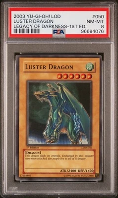 Yu-Gi-Oh! - Legacy of Darkness Luster Dragon 2003 LOD-050 1st Edition PSA 8 - Image 1 of 2
