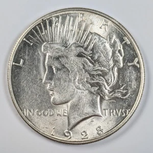 1928 S Peace Silver Dollar Choice AU - Picture 1 of 3