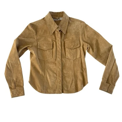 Chaqueta Camisa Western Vintage Newport News Jeanology Collection Gamuza Cuero 6 Foto 1 de 4