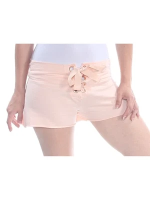 Pantalones Cortos DEREK HEART Mujer Rosa Corbata Cintura Alta Juniors M Foto 1 de 4