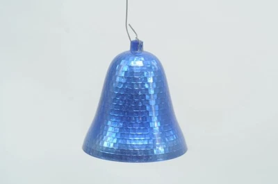 Vintage Blue Bradford Plastic Bell Ornament Faceted Disco Type Bell  Box #61 - Image 1 of 4