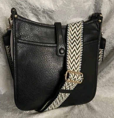 Jessie & James/Emperia Nuevo con Etiquetas Bandolera Negra Hobo Cartera Cuero Vegano Ancho... Foto 1 de 4