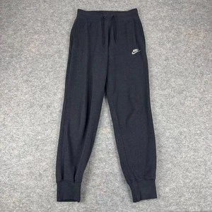 Nike Sportswear Fleece Joggers 28" Pockets Spellout Black Womens XS - Picture 1 of 12