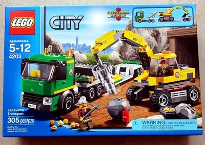 SEALED 2012 Lego City: 4203 Excavator Transport Truck, New - Retired Set - Image 1 of 4