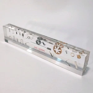 NHK Spring Co Advertising Lucite Paperweight 8" Yokohama Japan - Picture 1 of 8