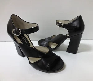 MODELLO GIULIETTA Black Leather Strappy Sandals High Heels Shoes 37 MINT COND - Picture 1 of 5