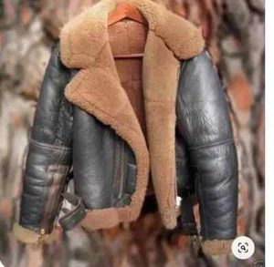 B3 RAF Brown Mens Bomber Flying Aviator Fur Irvin Real Shearling Leather Jacket - Bild 1 von 4