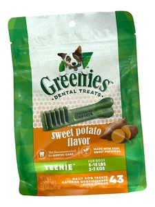 Greenies Dental Treats - Teenie Size for 5-15 lb Dogs - Sweet Potato - Ex: 1/26 - Picture 1 of 3