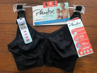 New Playtex Black Playtex Nursing Quickstrap XTemp 4956 Bra XSmall - Image 1 of 4