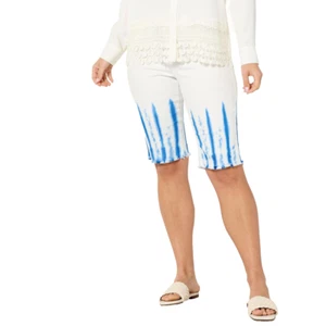 DG2 by Diane Gilman Classic Stretch Dye Bermuda Short- Nautical Blue tie- 24 W - Picture 1 of 2