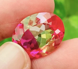 Natural Bi-Color Sapphire 25.60 Ct Oval AGL Certified FLAWLESS Rare Gemstone - Picture 1 of 8