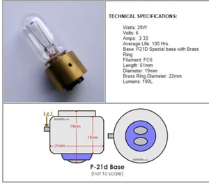 LEITZ WILD 177-160 ~ 6V 20W Microscope LIGHT BULB - MADE in GERMANY ~ NEW - Picture 1 of 2