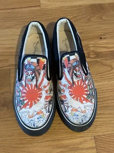 EUC Vintage Circa Early 2000's Ed Hardy Japanese Fighter Pilot Shoes - Size 5 - Picture 1 of 7