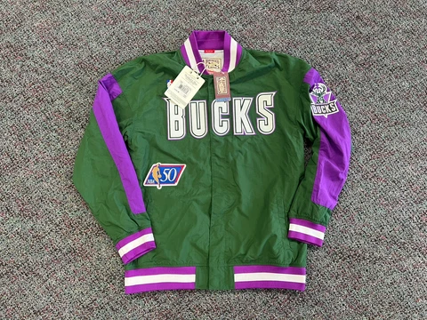mitchell ness milwaukee bucks 50th anniversary jacket retro vintage OG NBA Cover