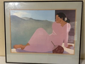 PEGGE HOPPER "KOHALA NACHMITTAG" KOA HOLZRAHMEN - Bild 1 von 2